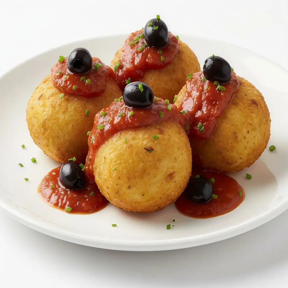 Buñuelos de patata y queso feta